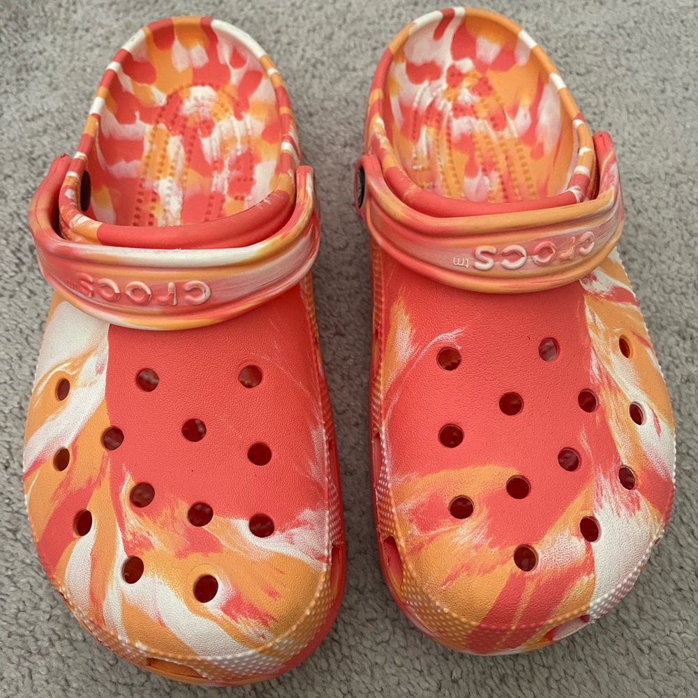 CROCS Orange and White